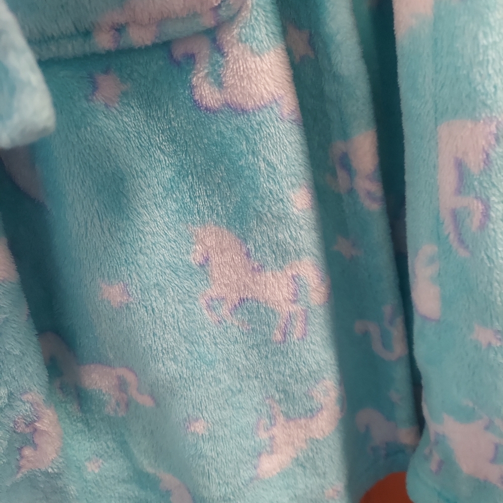 Cozy Unicorn Print Robe 10/12 girls - Picture 5 of 12